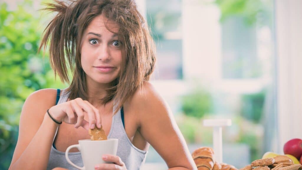 woman messy hair