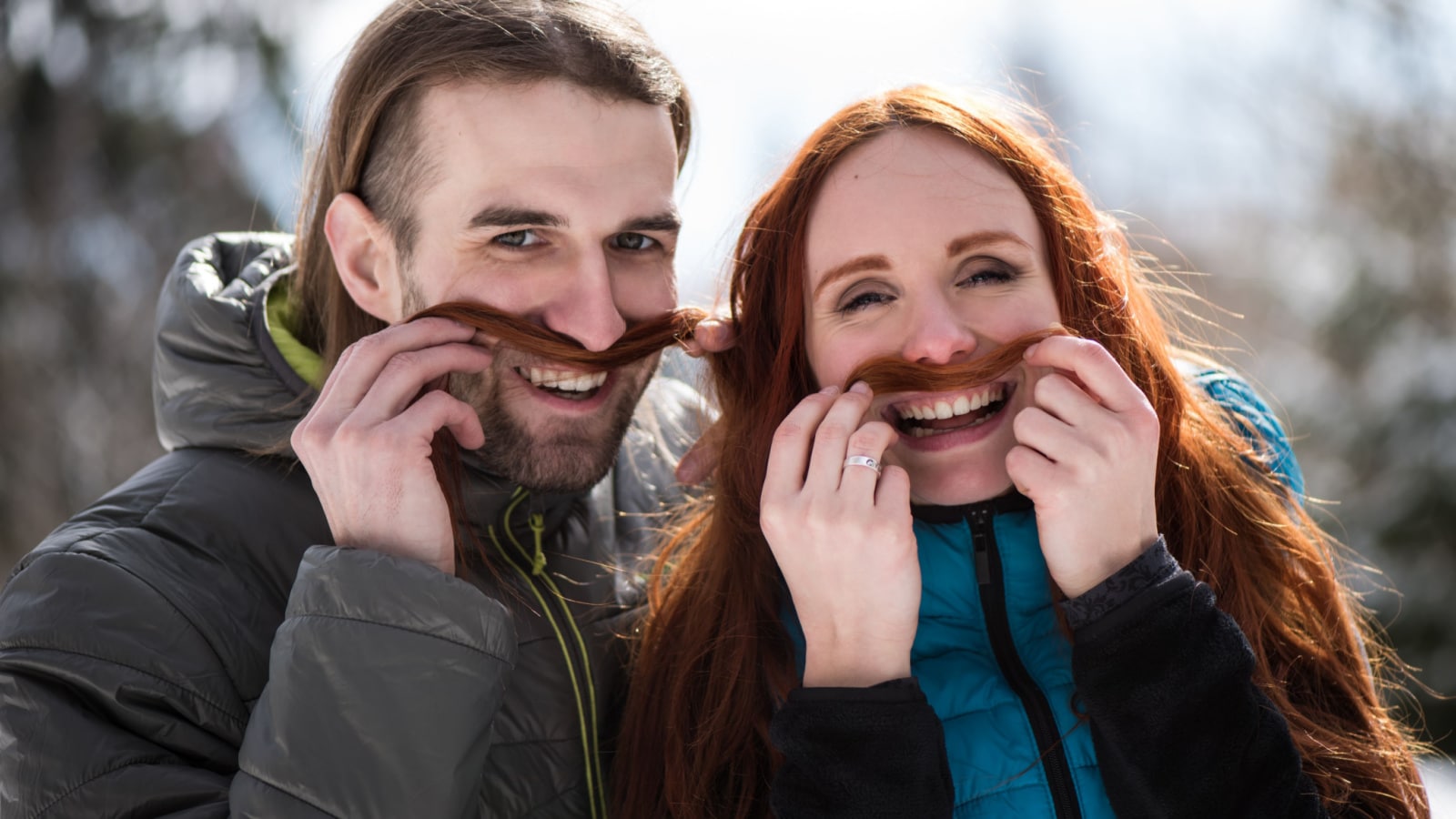 man and woman hair mustache