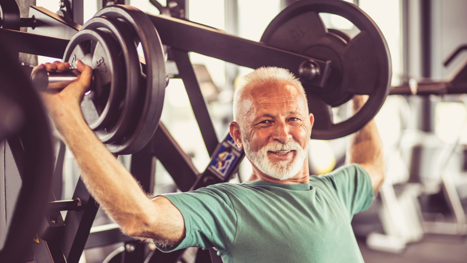 older man working out