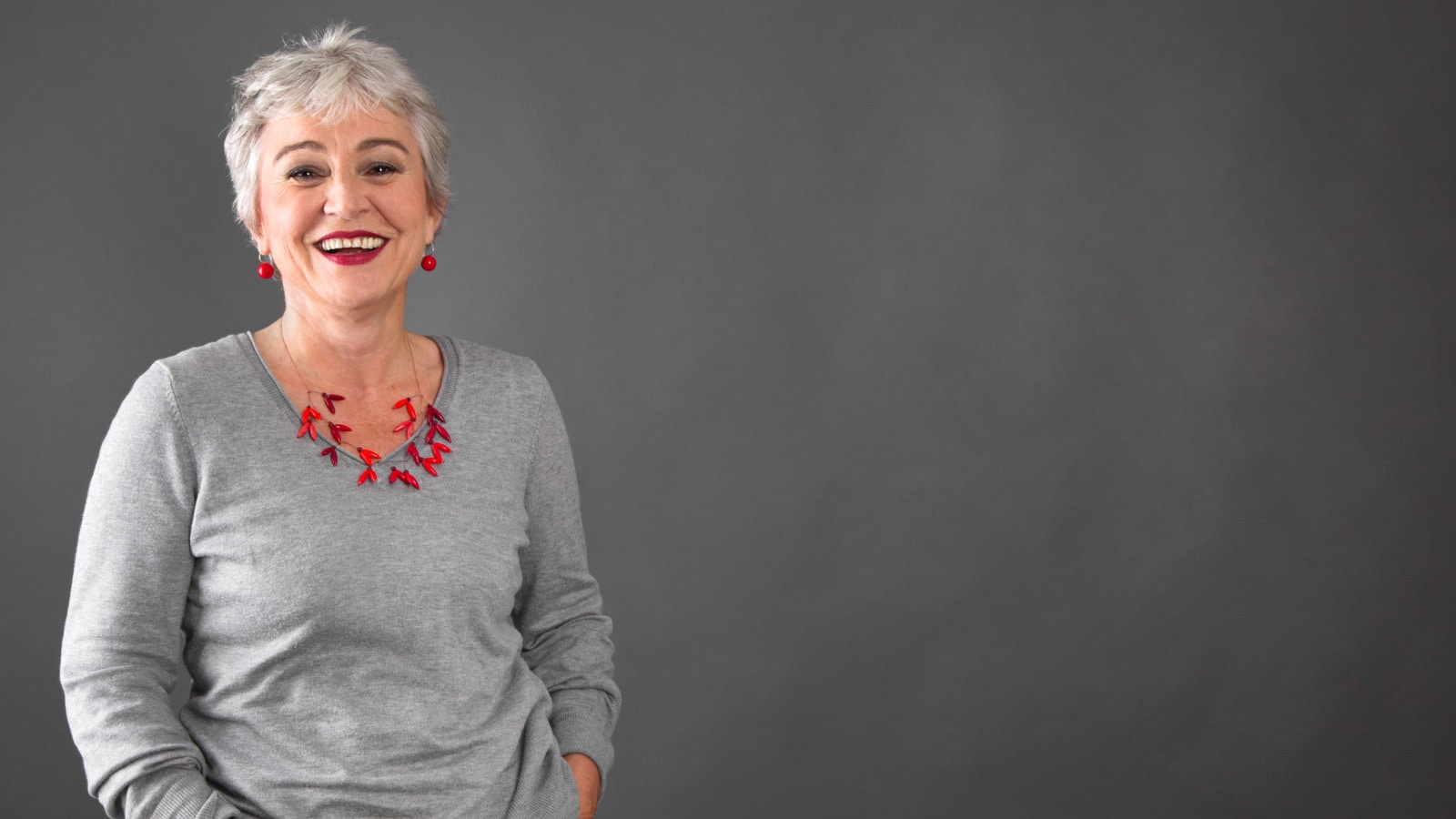 older woman laughing