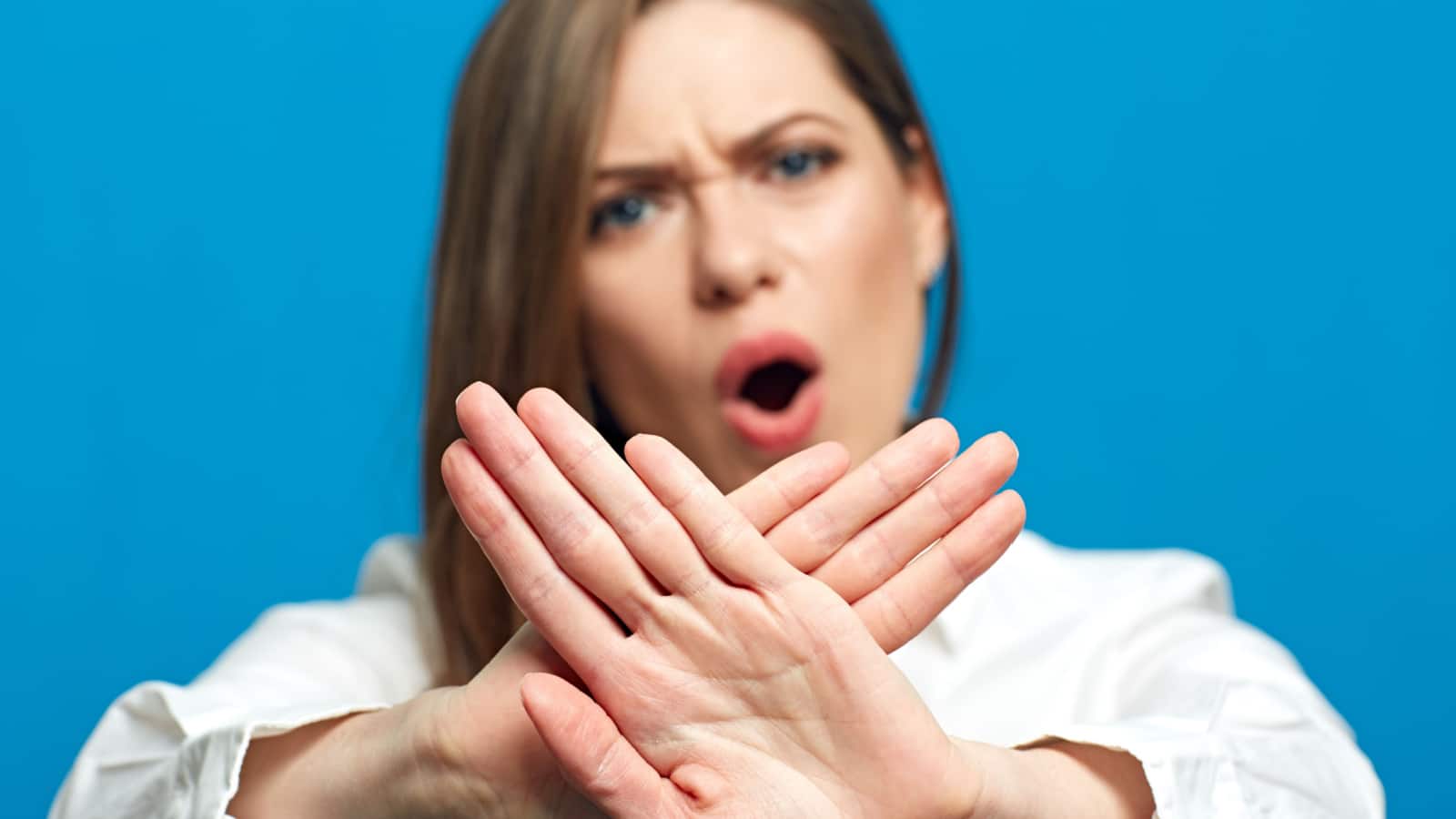 woman saying no